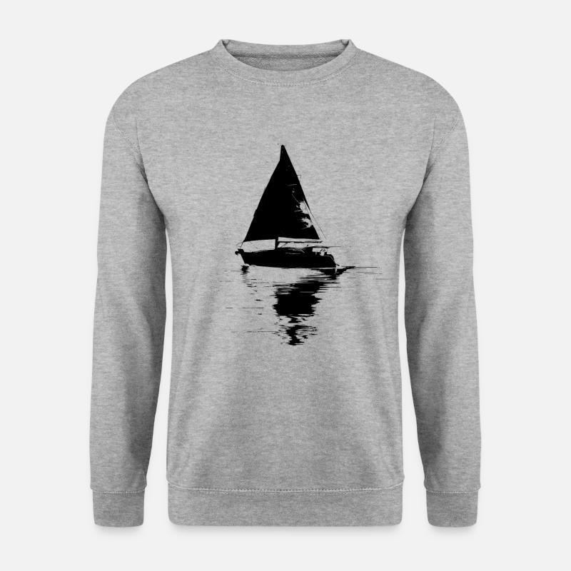 Segelschiff - Unisex Pullover - Weißgrau meliert
