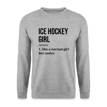 Ice Hockey - Unisex Sweatshirt - salt & pepper - Front - Alina (178cm) & Michal (187cm)