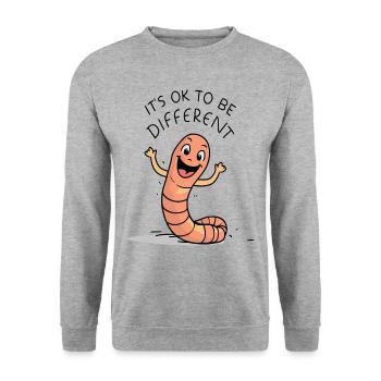 Lustiger Wurm Würmer Lustige Sprüche Lustige Tiere - Unisex Pullover - Weißgrau meliert - Vorne - Alina (178cm) & Michal (187cm)