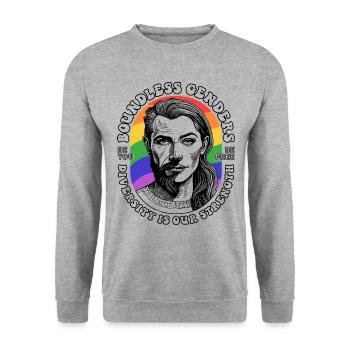LGBTQ Shirt: Diversity is our strength - Unisex Sweatshirt - salt & pepper - Front - Alina (178cm) & Michal (187cm)