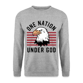 Amérique États-Unis Dire Une Nation sous Dieu 4 juillet - Sweat-shirt Unisexe - gris chiné - Devant - Alina (178cm) & Michal (187cm)