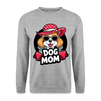 Chien mignon avec chapeau et lunettes de soleil amoureux des chiens - Sweat-shirt Unisexe - gris chiné - Devant - Alina (178cm) & Michal (187cm)