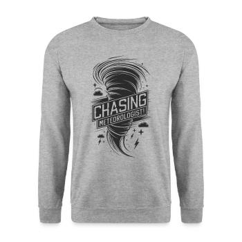 Tornade Twister Chasseur Météorologue - Sweat-shirt Unisexe - gris chiné - Devant - Alina (178cm) & Michal (187cm)