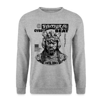 Chemise Tech Samurai Sci-Fi - Sweat-shirt Unisexe - gris chiné - Devant - Alina (178cm) & Michal (187cm)