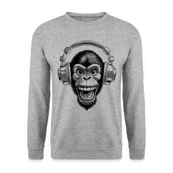 Laughing Monkey Portrait: Streetwear – Urban Shirt - Unisex Sweatshirt - salt & pepper - Front - Alina (178cm) & Michal (187cm)