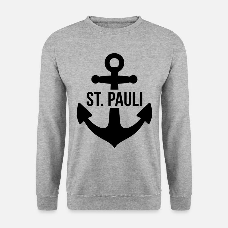 St. Pauli Anker Reeperbahn Kiez - Unisex Pullover - Weißgrau meliert