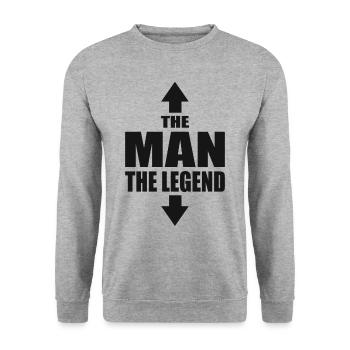 The Man The Legend Macho Casanova Sayings - Unisex Sweatshirt - salt & pepper - Front - Alina (178cm) & Michal (187cm)