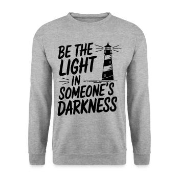 Dicton de motivation phare - Pensée positive - Sweat-shirt Unisexe - gris chiné - Devant - Alina (178cm) & Michal (187cm)