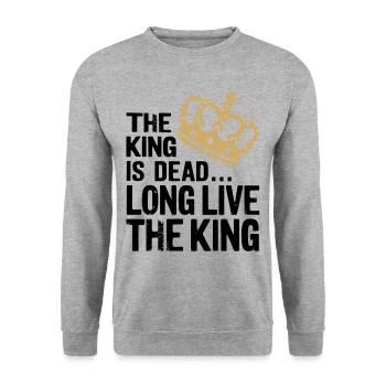 The King is Dead long live the King - Unisex Sweatshirt - salt & pepper - Front - Alina (178cm) & Michal (187cm)