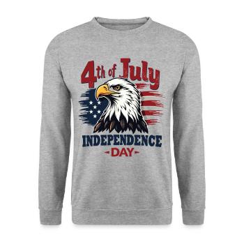 Amerika USA Adler 4th July Independence Day - Unisex Pullover - Weißgrau meliert - Vorne - Alina (178cm) & Michal (187cm)