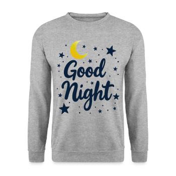 Good Night Träumer Cozy Look - Unisex Pullover - Weißgrau meliert - Vorne - Alina (178cm) & Michal (187cm)
