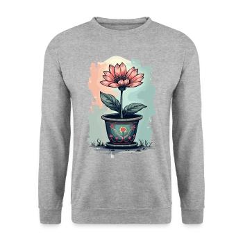 Blooming Beauty - Top floral à motif floral vintage - Sweat-shirt Unisexe - gris chiné - Devant - Alina (178cm) & Michal (187cm)