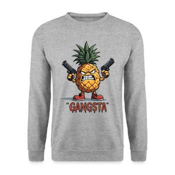 Pineapple Fruity Gangsta The hardest pineapple in the world - Unisex Sweatshirt - salt & pepper - Front - Alina (178cm) & Michal (187cm)