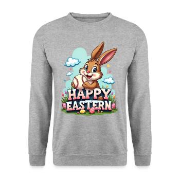 Baseball Happy Eastern Easter Bunny Sport - Unisex Sweatshirt - salt & pepper - Front - Alina (178cm) & Michal (187cm)