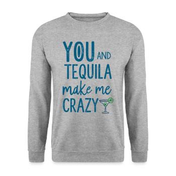 Tequila Party Saying Quote - Unisex Sweatshirt - salt & pepper - Front - Alina (178cm) & Michal (187cm)