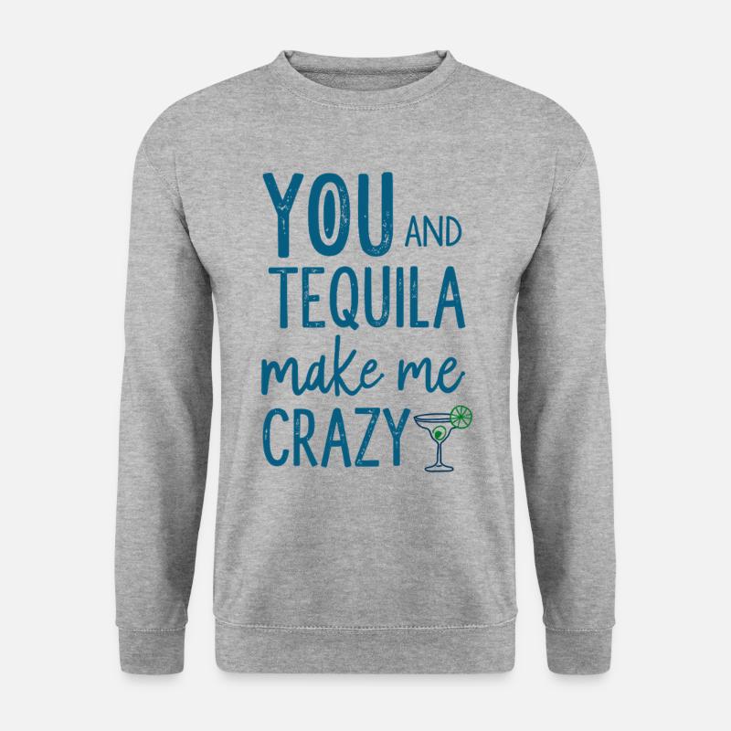 Tequila Party Spruch Zitat - Unisex Pullover - Weißgrau meliert
