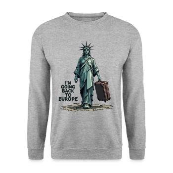 Funny Statue of Liberty USA America Sarcasm - Unisex Sweatshirt - salt & pepper - Front - Alina (178cm) & Michal (187cm)