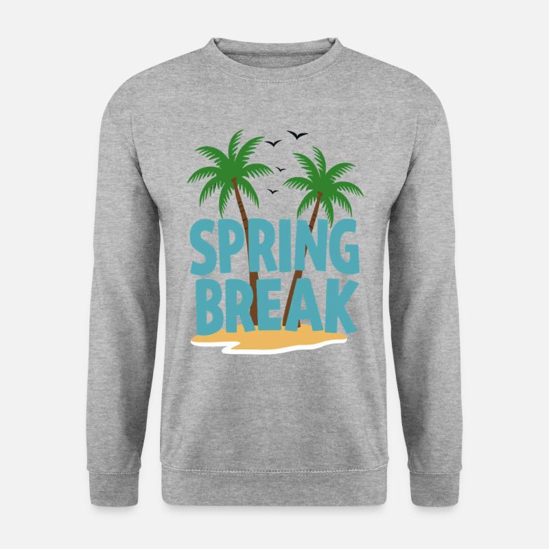Spring Break Palmen Strand - Unisex Pullover - Weißgrau meliert