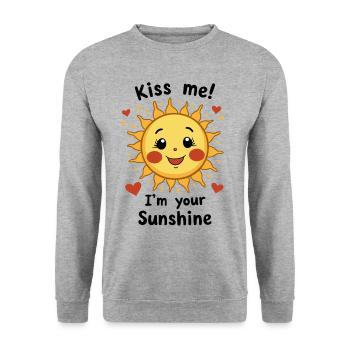 Kiss Me I'm Your Sunshine Sun Summer - Unisex Sweatshirt - salt & pepper - Front - Alina (178cm) & Michal (187cm)