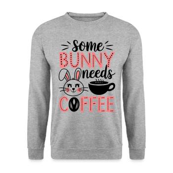 Café de Pâques Boisson Café de Pâques - Sweat-shirt Unisexe - gris chiné - Devant - Alina (178cm) & Michal (187cm)