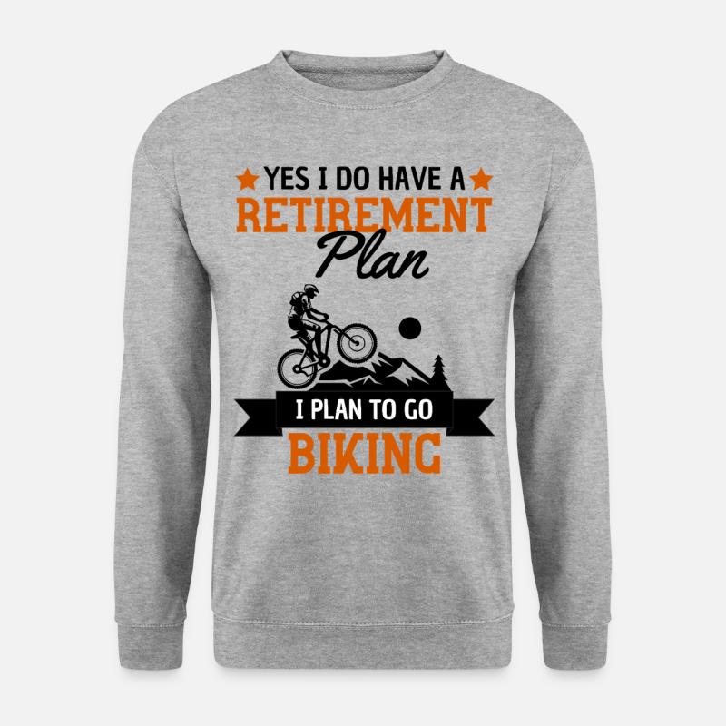 Funny Retirement Plan Bicycle Saying - Unisex Sweatshirt - salt & pepper