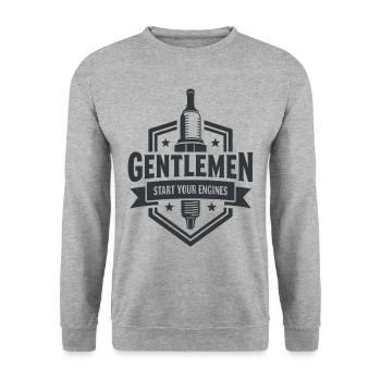 Messieurs, démarrez vos moteurs Sport automobile - Sweat-shirt Unisexe - gris chiné - Devant - Alina (178cm) & Michal (187cm)