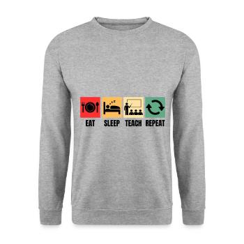 Lehrer Leidenschaft Lehrkraft Humor - Unisex Pullover - Weißgrau meliert - Vorne - Alina (178cm) & Michal (187cm)