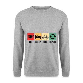 Lustiger Fahrrad Spruch Radfahren - Unisex Pullover - Weißgrau meliert - Vorne - Alina (178cm) & Michal (187cm)