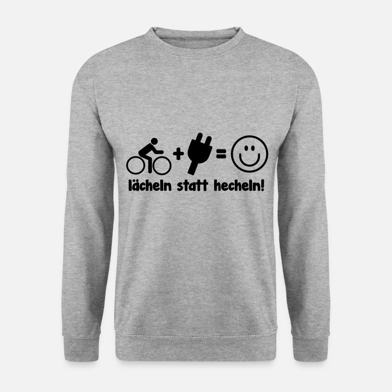 E-Bike Pedelec lustiges Geschenk Fahrrad eMTB Rad - Unisex Pullover - Weißgrau meliert