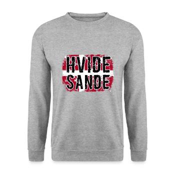 Hvide Sande, Westjütland, Dänemark, Nordsee - Unisex Pullover - Weißgrau meliert - Vorne - Alina (178cm) & Michal (187cm)