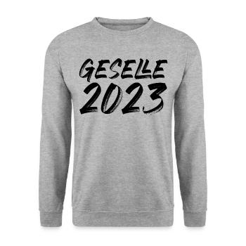 Geselle 2023 - Unisex Pullover - Weißgrau meliert - Vorne - Alina (178cm) & Michal (187cm)