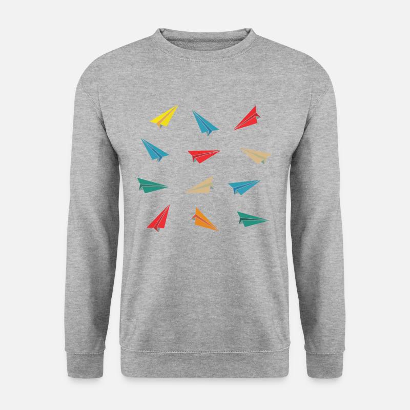 Papierflieger Papierflieger Papierflieger - Unisex Pullover - Weißgrau meliert