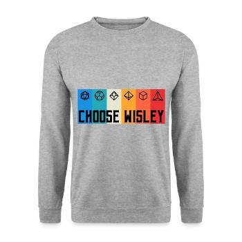 Choose wisely Dice Tabletop Board Games - Unisex Sweatshirt - salt & pepper - Front - Alina (178cm) & Michal (187cm)