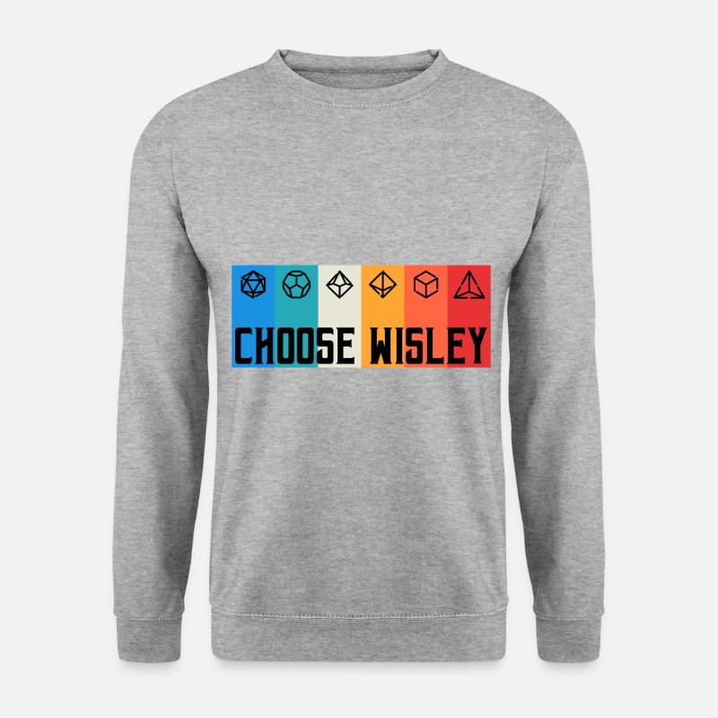 Choose wisely Würfel Tabletop Brettspiele - Unisex Pullover - Weißgrau meliert