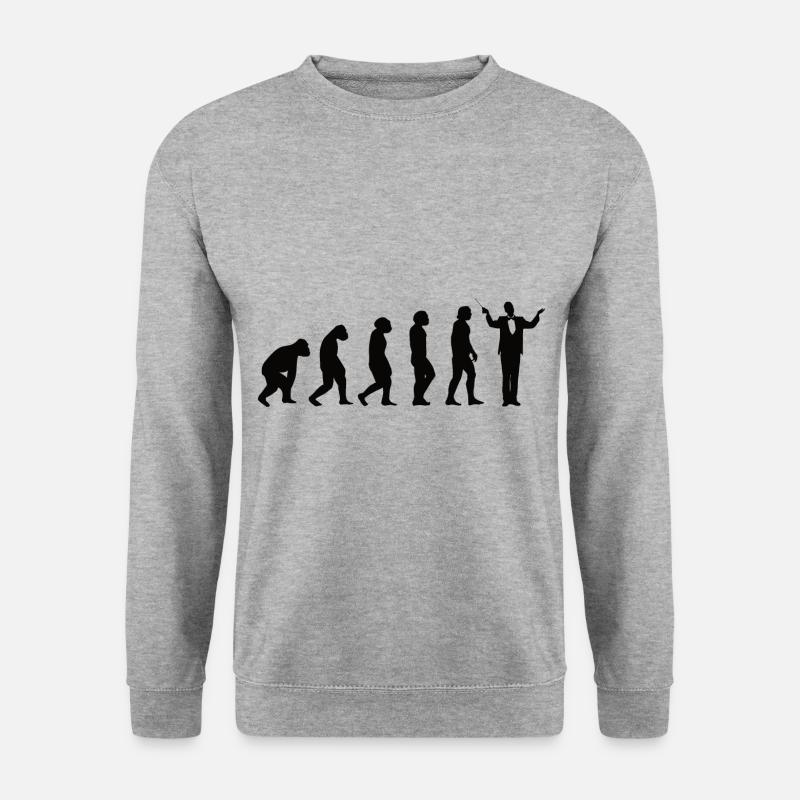 Dirigenten Evolution Musik Musiker Band Dirigent - Unisex Pullover - Weißgrau meliert