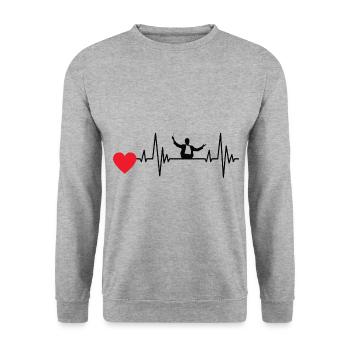 Dirigenten Herzschlag Dirigent Musiker EKG Musik - Unisex Pullover - Weißgrau meliert - Vorne - Alina (178cm) & Michal (187cm)