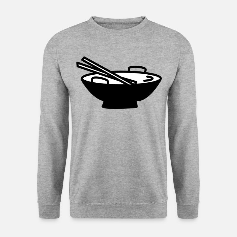 asiatisches Essen - Unisex Pullover - Weißgrau meliert
