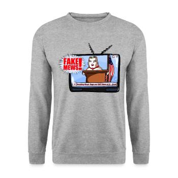 Fake mews - Unisex Pullover - Weißgrau meliert - Vorne - Alina (178cm) & Michal (187cm)