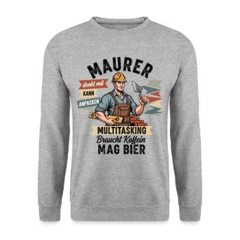The Mason - Unisex Sweatshirt - salt & pepper - Front - Alina (178cm) & Michal (187cm)
