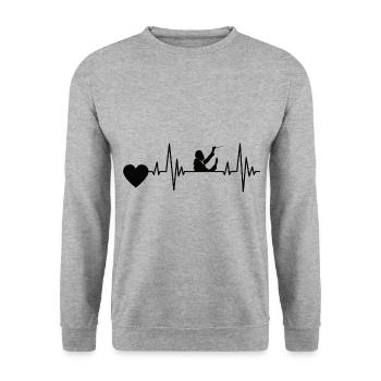 Dirigenten EKG Musik Herzschlag Musiker Dirigent - Unisex Pullover - Weißgrau meliert - Vorne - Alina (178cm) & Michal (187cm)