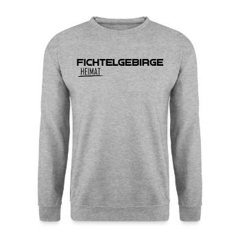 Fichtelgebirge Heimat - Unisex Pullover - Weißgrau meliert - Vorne - Alina (178cm) & Michal (187cm)