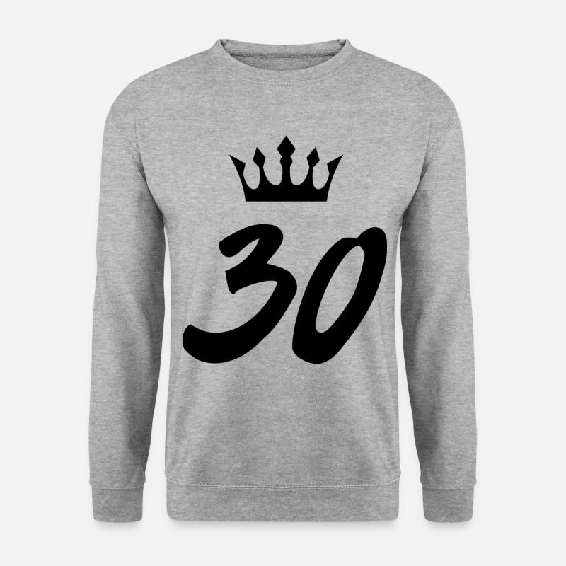 30 Zahl Krone - Unisex Pullover - Weißgrau meliert