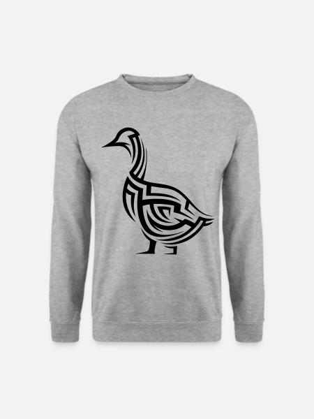 Ente Tribal Tattoo - Unisex Pullover - Weißgrau meliert