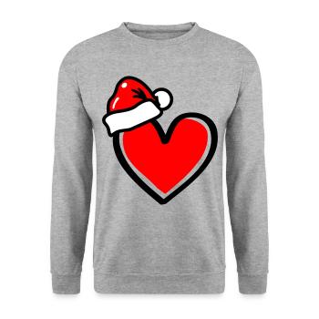 Coeur Noël Noël - Sweat-shirt Unisexe - gris chiné - Devant - Alina (178cm) & Michal (187cm)