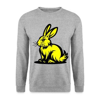 Hase Ostern - Unisex Pullover - Weißgrau meliert - Vorne - Alina (178cm) & Michal (187cm)