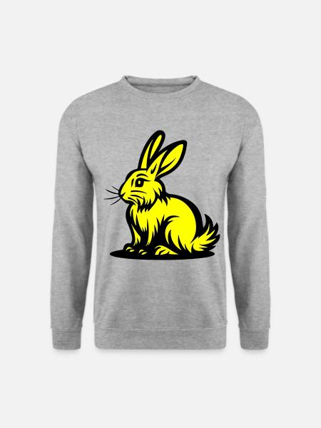 Hase Ostern - Unisex Pullover - Weißgrau meliert