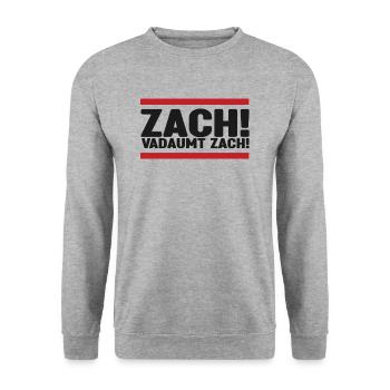 Zach! - Unisex Pullover - Weißgrau meliert - Vorne - Alina (178cm) & Michal (187cm)