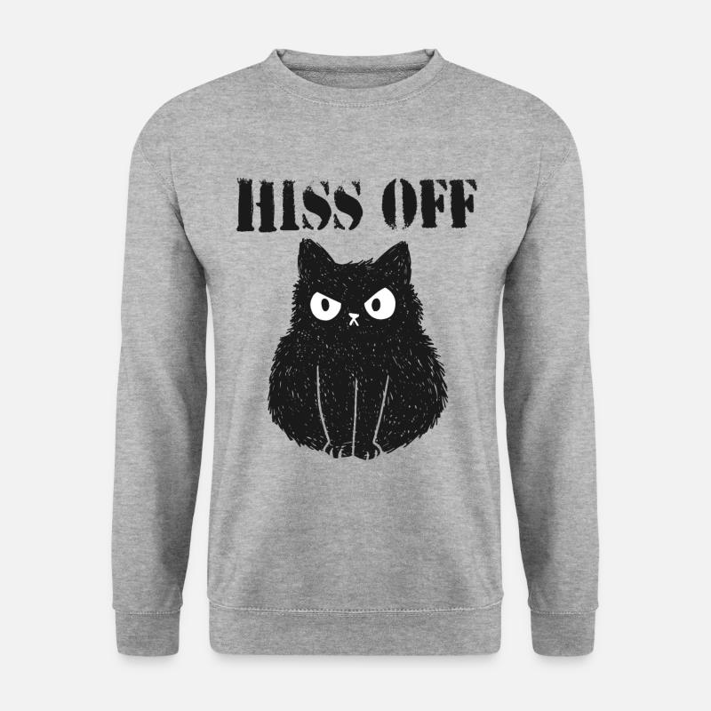 Hiss off, Angry black cat - Unisex Sweatshirt - salt & pepper