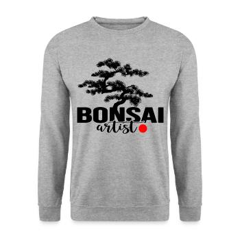 bonsai-show shohin bonsaiclub bonsai mame - Unisex Pullover - Weißgrau meliert - Vorne - Alina (178cm) & Michal (187cm)