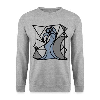 Tango des contraires. Passion la nuit. - Sweat-shirt Unisexe - gris chiné - Devant - Alina (178cm) & Michal (187cm)